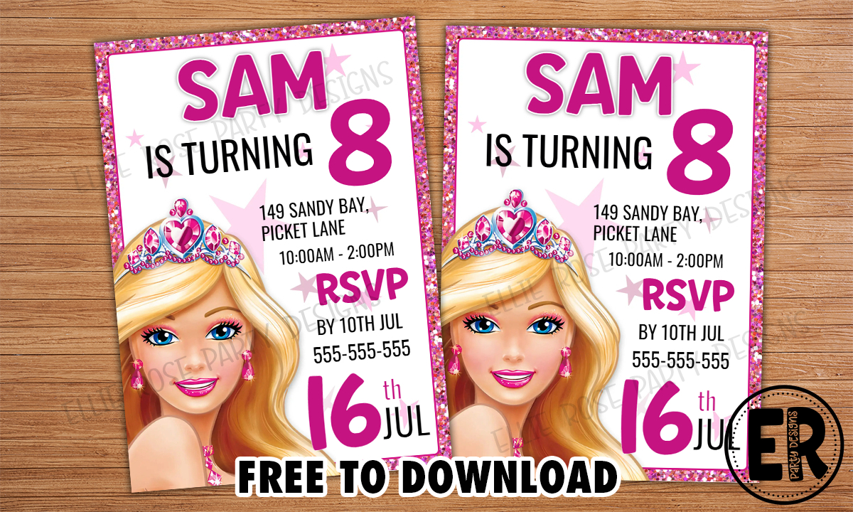 The No.1 Best Barbie Birthday Invitation Freebie for Free Printable Barbie Invitations Birthday