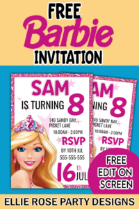 The No.1 Best Barbie Birthday Invitation Freebie regarding FREE Printable Barbie Birthday Invitations