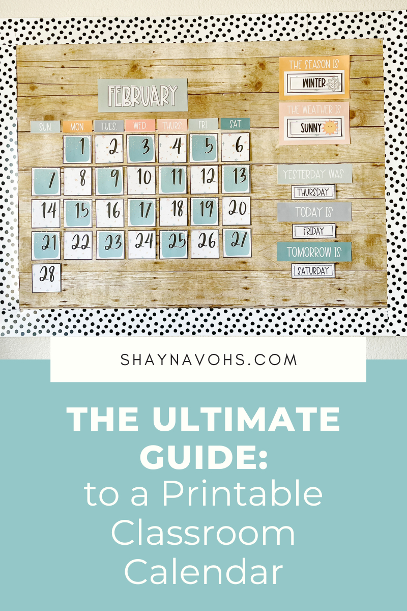 The Ultimate Guide To A Printable Classroom Calendar - Shayna Vohs within FREE Printable Bulletin Board Calendar
