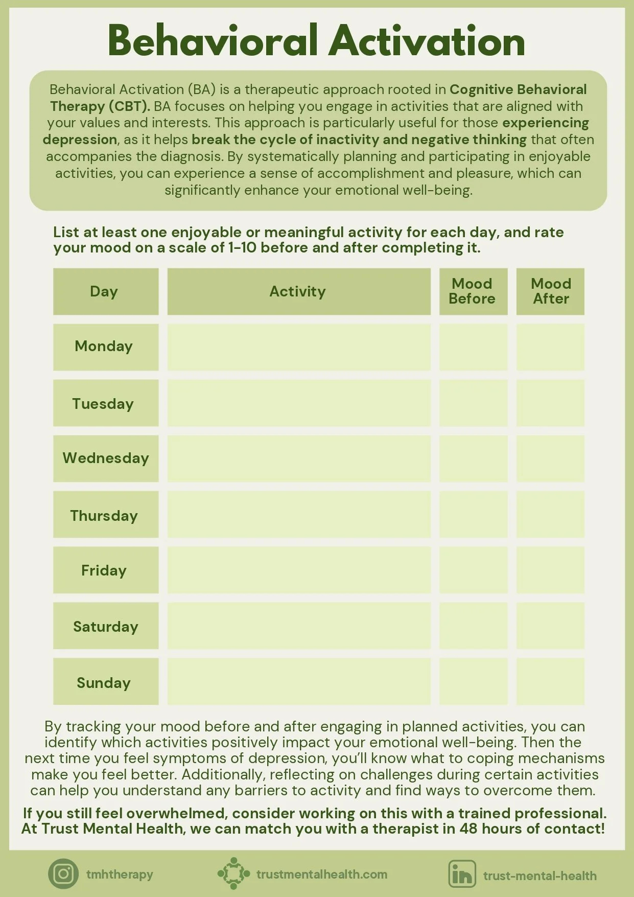 Therapy Worksheets | Cbt Worksheets | Trust Mental Health with FREE Printable Bipolar Disorder Worksheets