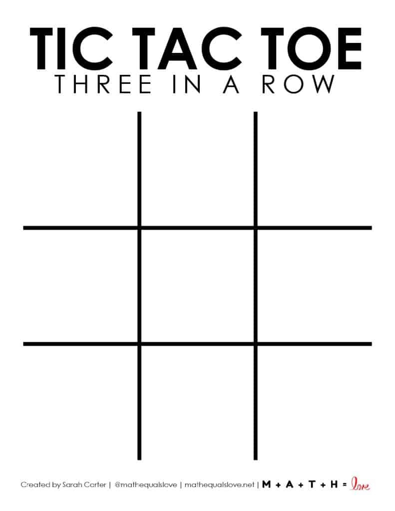 Tic Tac Toe Board Printable (Free Pdf Templates) in Free Printable Blank Tic Tac Toe Board