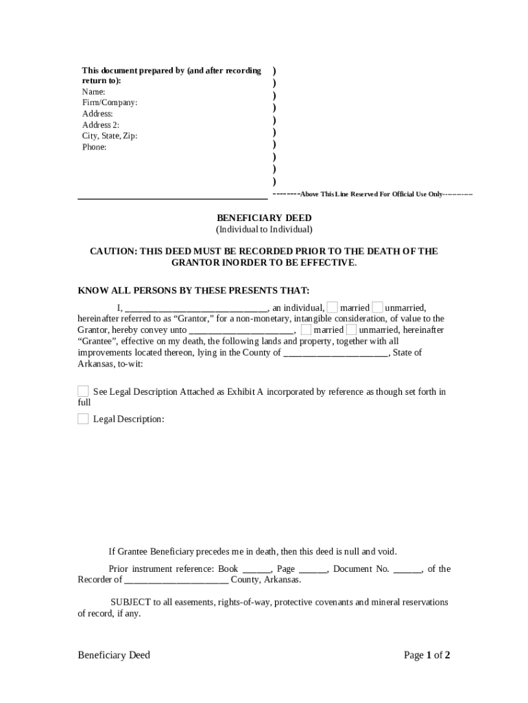 Transfer On Death Deed Arkansas: Pre-Built Template | Airslate inside FREE Printable Beneficiary Deed Arkansas