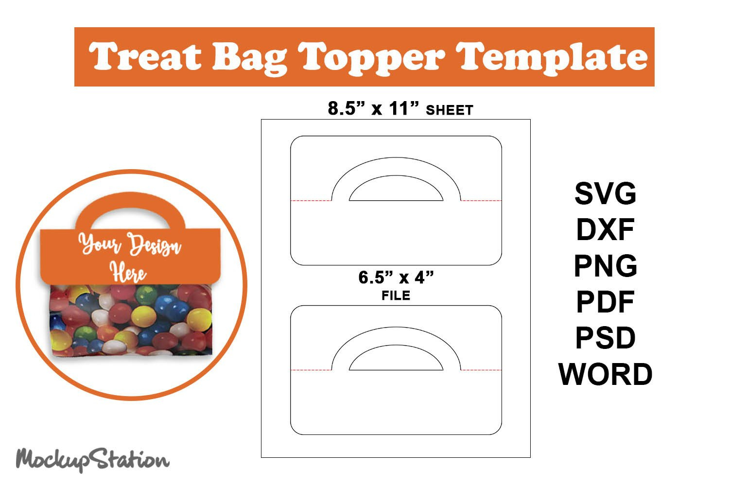Treat Bag Topper Template Svg | Candy Bag Topper (2224424) inside Free Printable Bag Topper Template