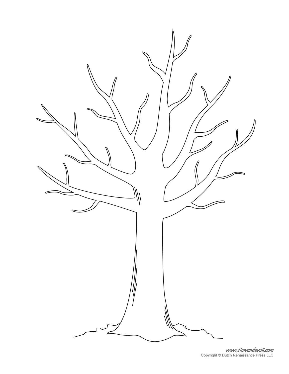 Tree Templates | Tree Printables throughout FREE Printable Bare Tree Template