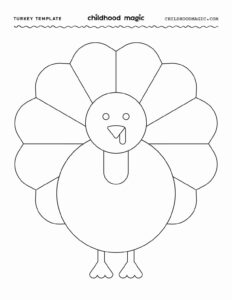 Turkey Template - Childhood Magic throughout FREE Printable Blank Turkey Template