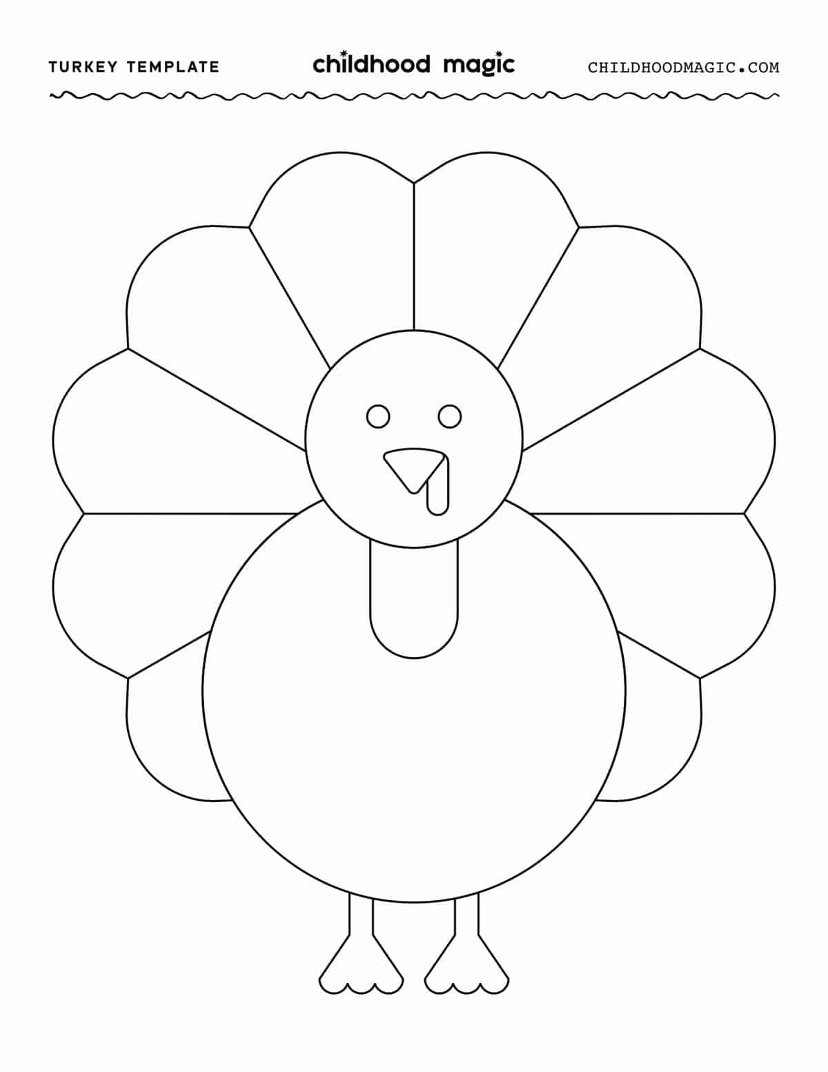 Turkey Template - Childhood Magic throughout FREE Printable Blank Turkey Template