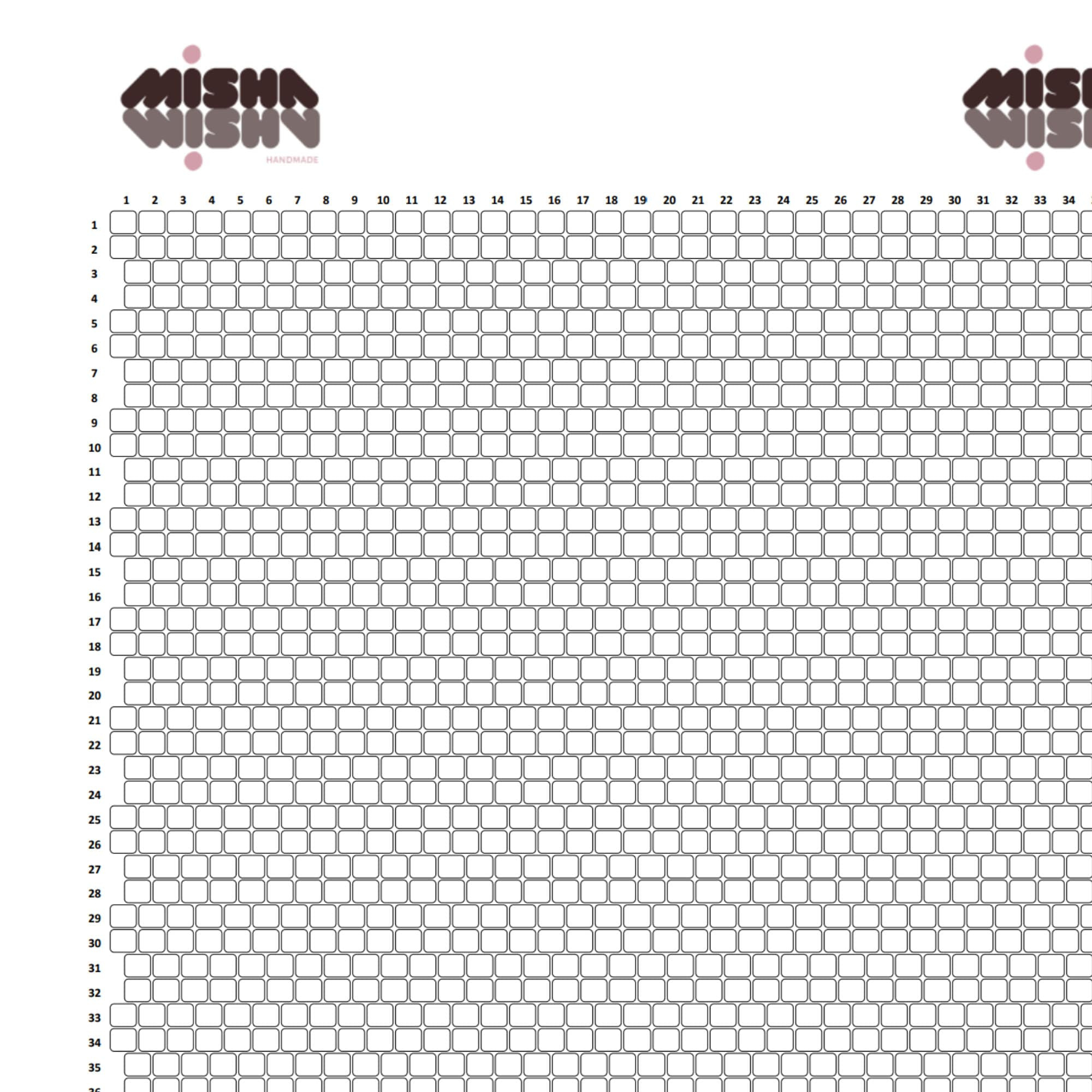 Two Drop Brick Stitch Graph Paper - Etsy pertaining to FREE Printable Brick Stitch Graph Paper