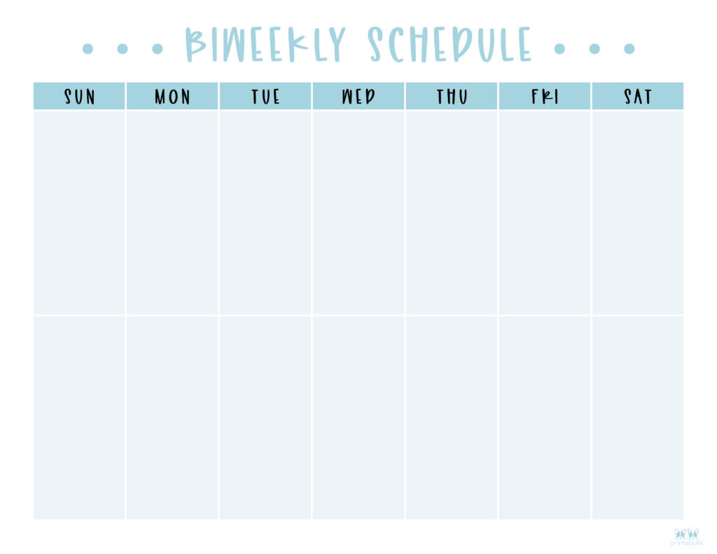 Two Week Planners - Free Printables | Printabulls with regard to FREE Printable Bi Weekly Planner