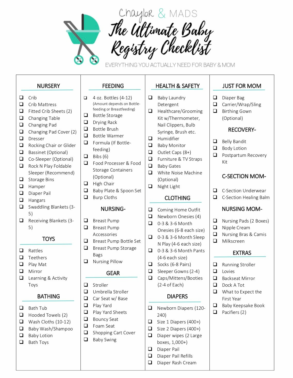 Ultimate Baby Registry Checklist (What You Actually Need pertaining to FREE Printable Baby Registry Checklist