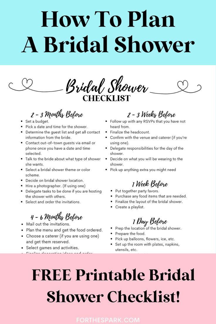Ultimate Free Printable Bridal Shower Checklist inside Free Printable Bridal Shower Checklist