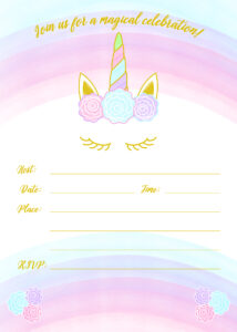 Unicorn Invitation Free Printable Templates - Easy To Download! for FREE Printable Birthday Invitations Unicorn