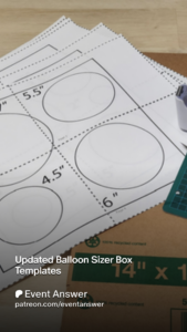 Updated Balloon Sizer Box Templates | Patreon within FREE Printable Balloon Sizer Template