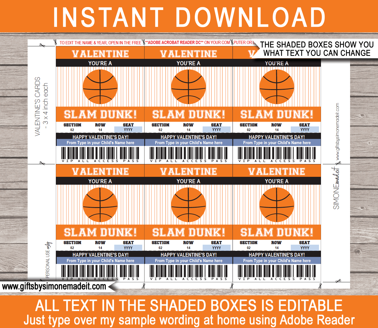 Valentine&amp;#039;S Day Kids Class Gift Tags - Basketball with FREE Printable Basketball Gift Tags