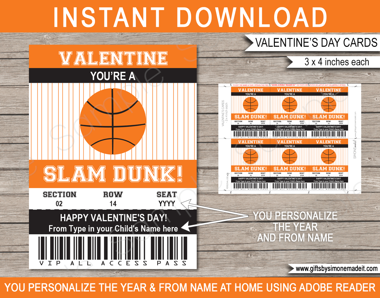 Valentine&amp;#039;S Day Kids Class Gift Tags - Basketball within FREE Printable Basketball Valentine Cards