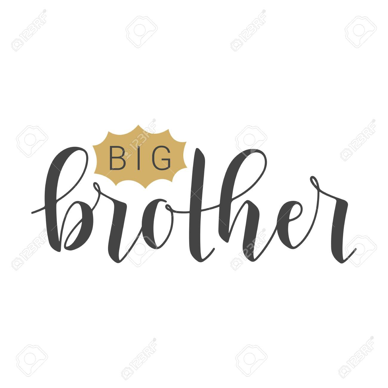 Vector Illustration. Handwritten Lettering Of Big Brother inside Free Printable Big Brother Cards