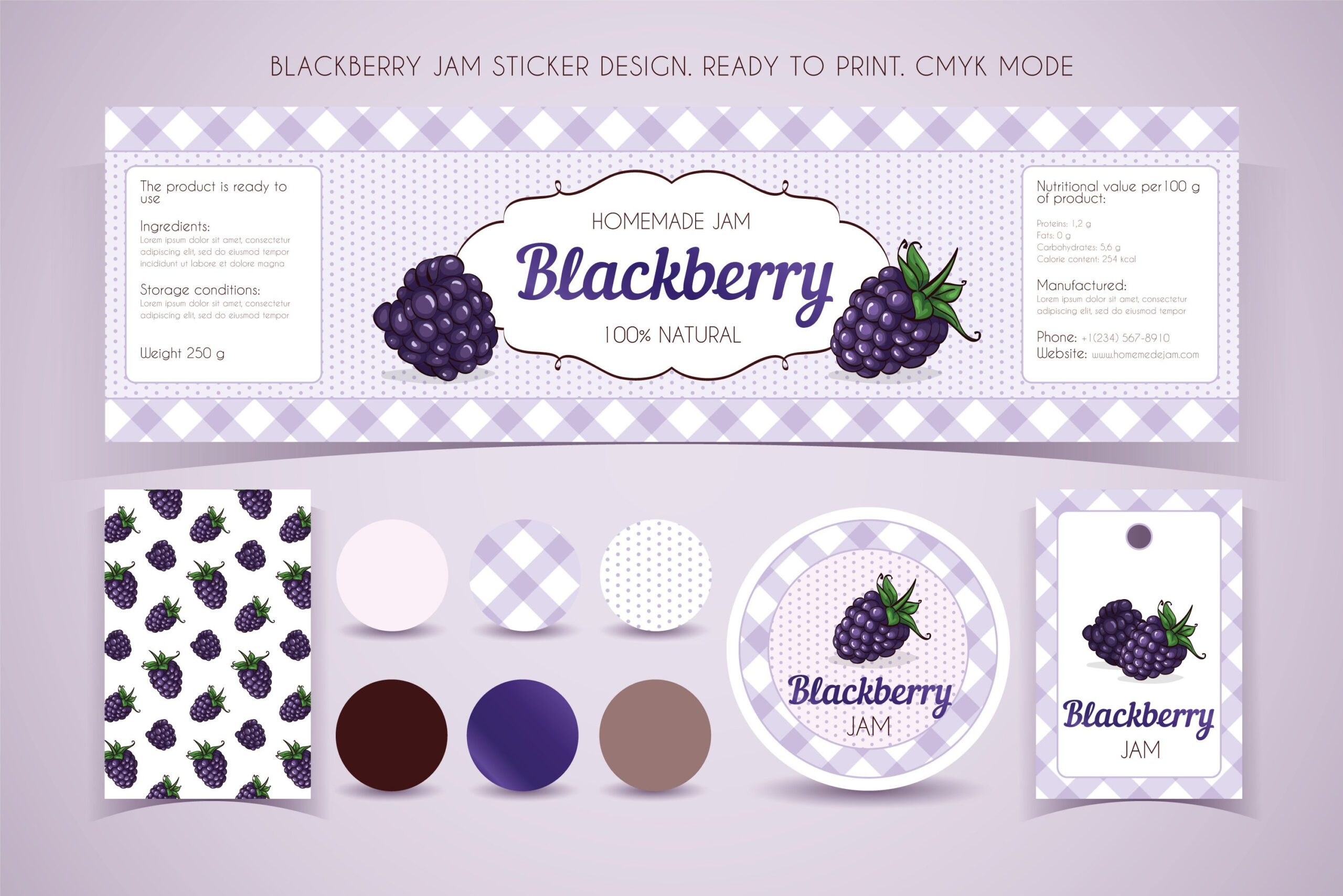 Vintage Blackberry Jam Label And Sticker Design pertaining to FREE Printable Blackberry Jam Labels