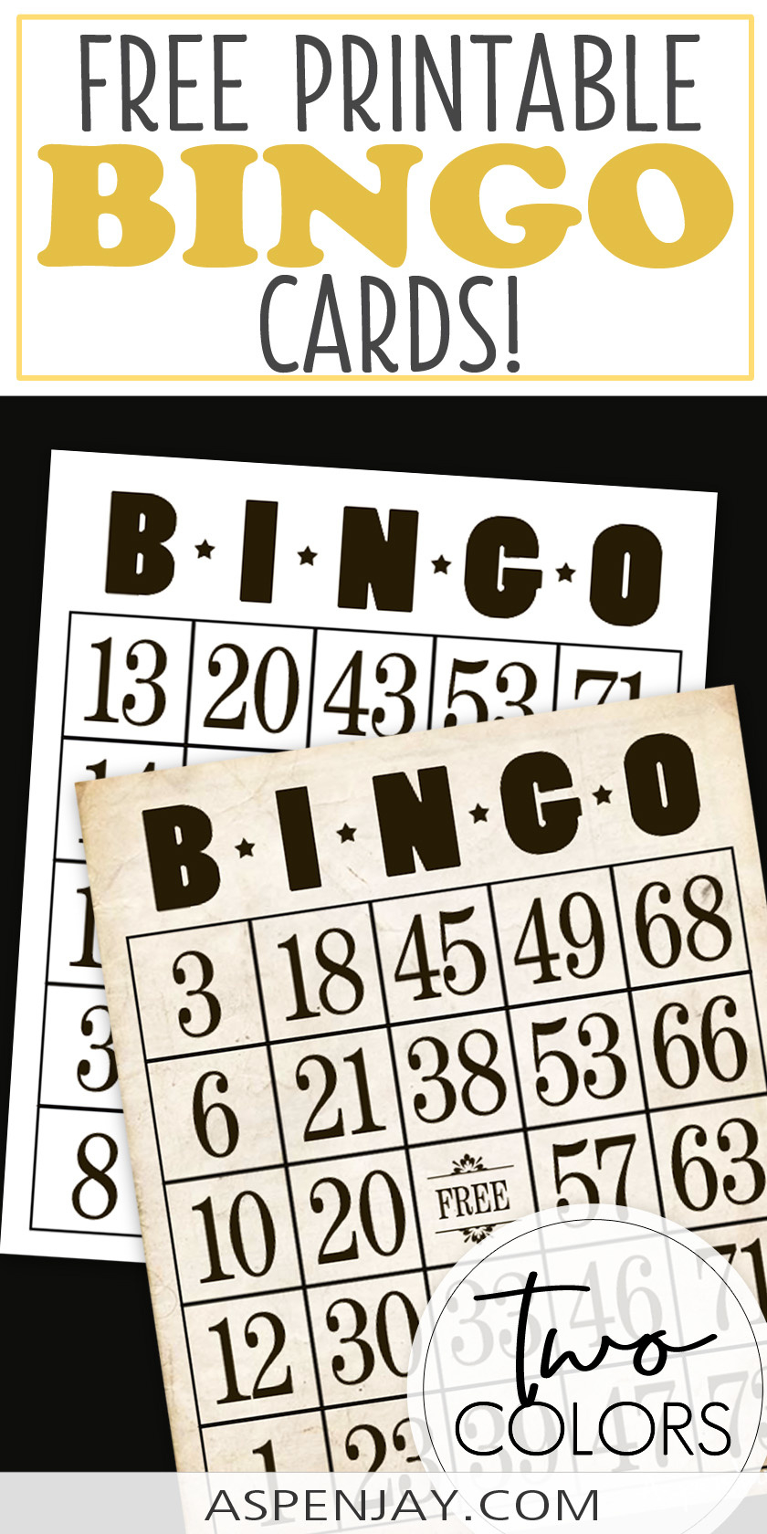 Vintage Inspired Free Printable Bingo Cards - Aspen Jay pertaining to Free Printable Bingo Cards For Adults