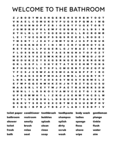 Welcome To The Bathroom Word Search - Wordmint with FREE Printable Bathroom Word Search