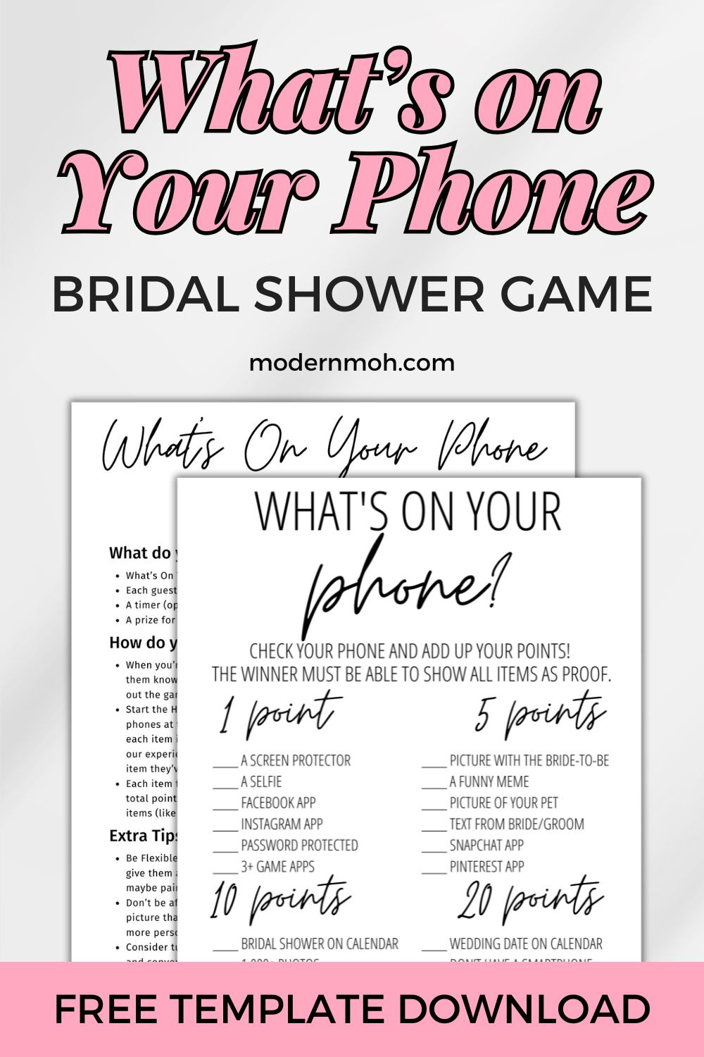 What&amp;#039;S On Your Phone? Bridal Shower Game + Free Printable regarding FREE Printable Bridal Shower Games What&amp;amp;#039;s In Your Phone