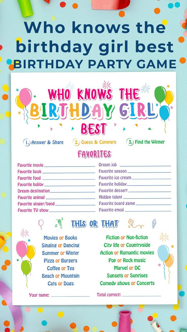 Who Knows The Birthday Girl Best, Birthday Quiz, Birthday intended for FREE Printable Birthday Trivia Games
