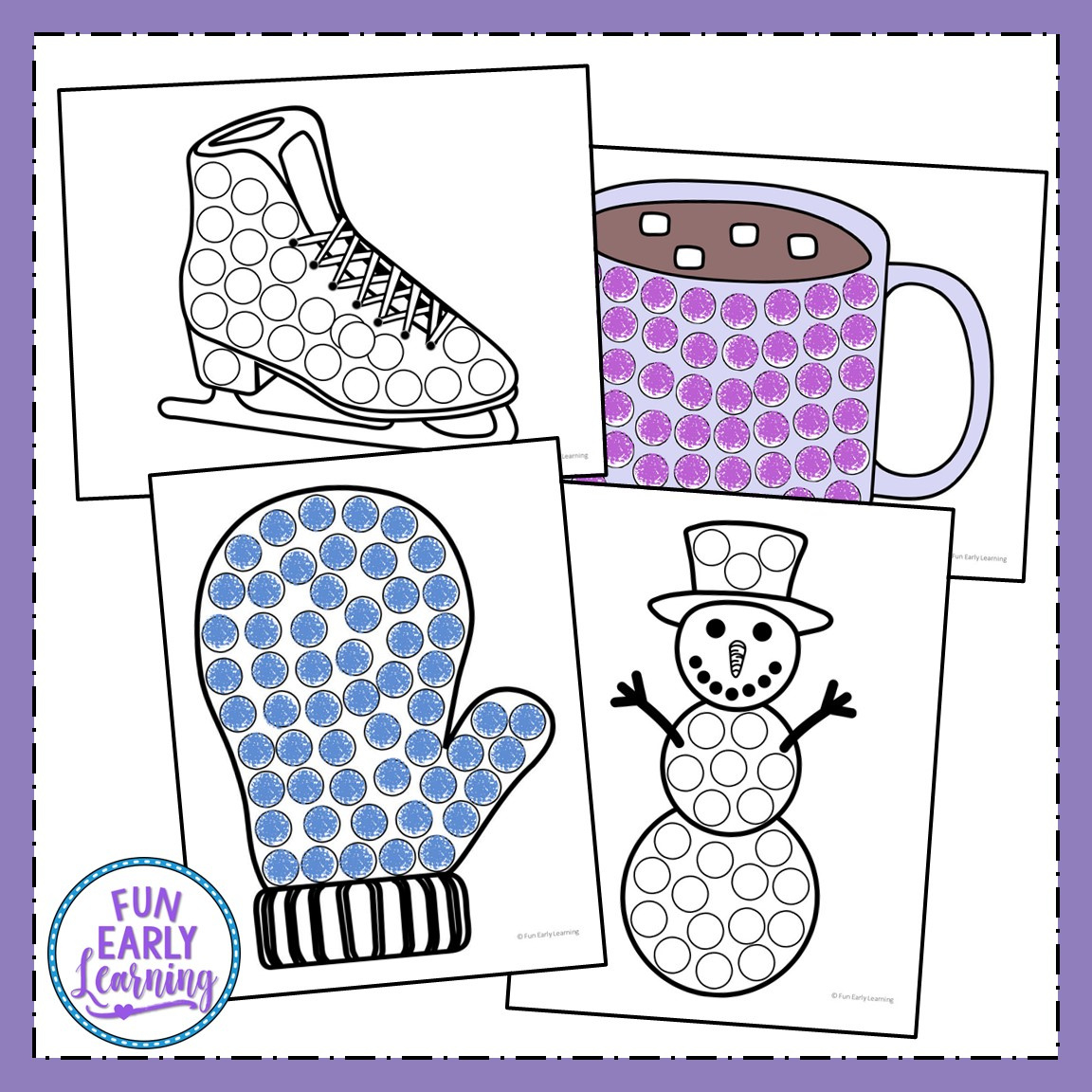 Winter Bingo Dauber Coloring Pages – Fun Early Learning throughout FREE Printable Bingo Dauber Pictures